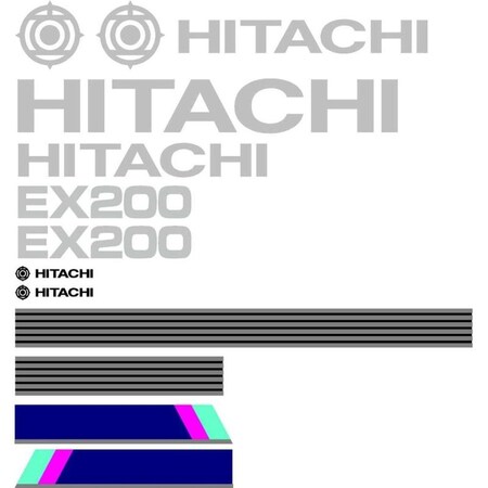 Aftermarket Decal Set for Hitachi EX200 Excavator HTEX200-1DECALSET